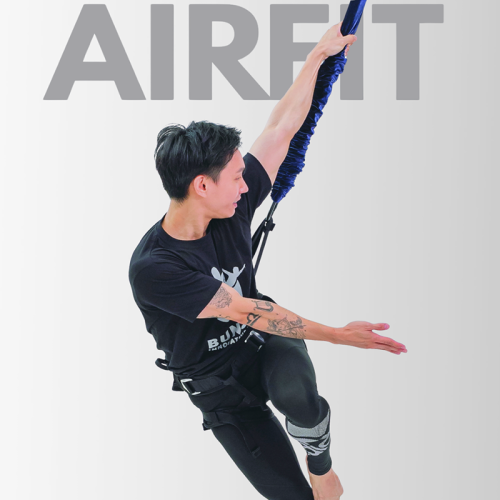 Suspension Pilates workout using bungee fitness system to improve core strength and balance